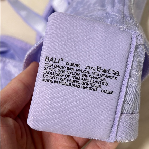 NWT. BALI Bra. Size 38D. Wireless. Purple. - Picture 5 of 5